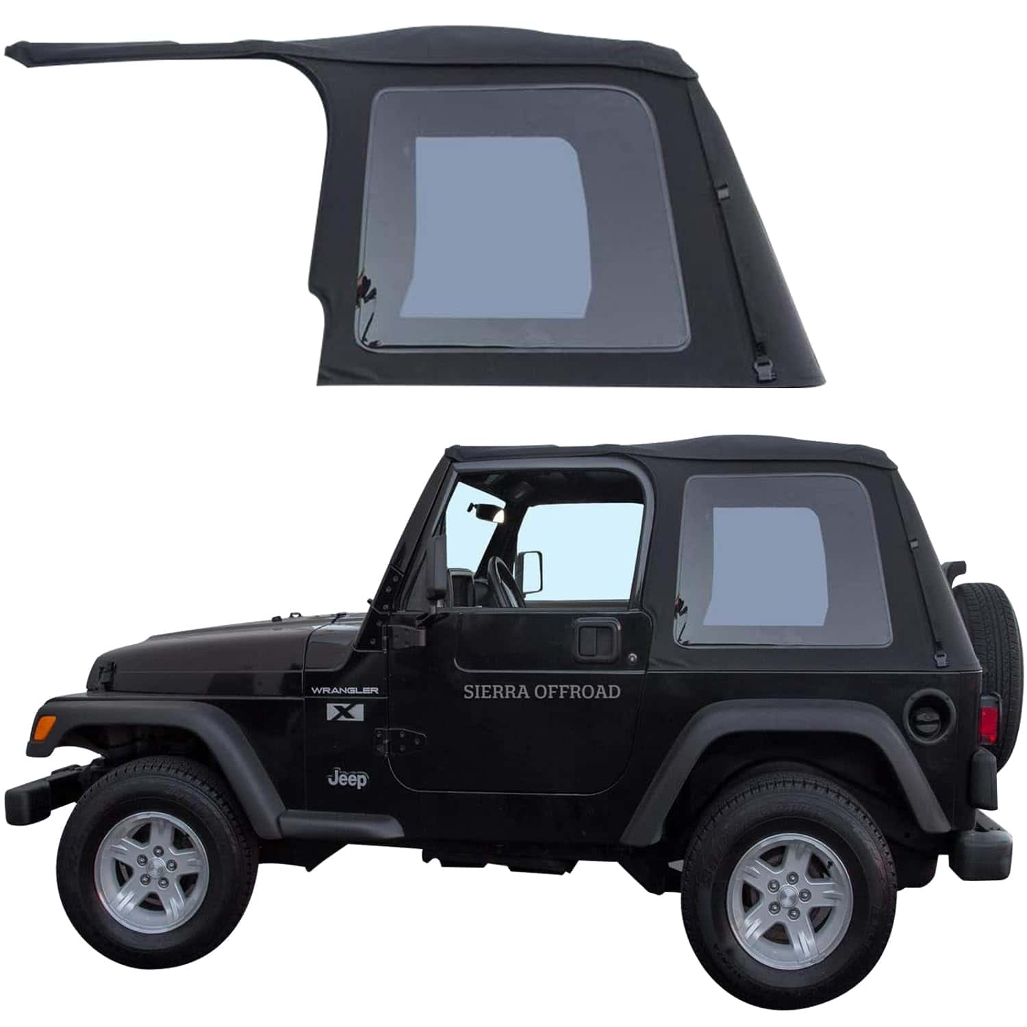 1997 2006 Jeep Wrangler TJ Soft Top Replacement 2 Door In Black 