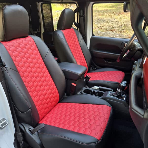 faux leather hex - custom seat covers - caltrend