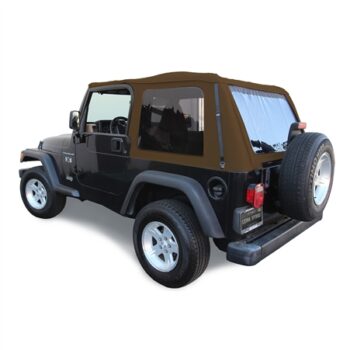 Sierra Offroad Soft Top for 1997 to 2006 Jeep Wrangler TJ - Spice, Sailcloth Vinyl - 2 Door Jeep Soft Top Frameless, Rear Plastic Tint Windows - Factory Precision Fit Replacement - No Upper Door Skins